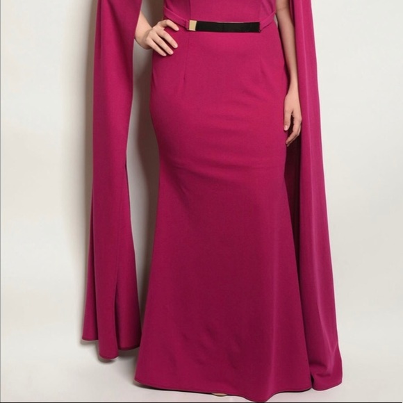 HOST PICK! Magenta full length maxi plus size party dress - Picture 4 of 6